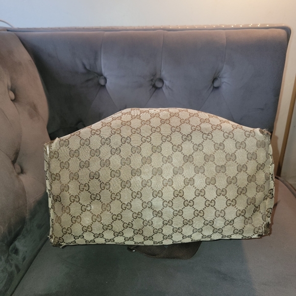 Authentic Gucci GG Canvas Brown Beige Large 2way Shoppers Shoulder Bag Tote - Picture 14 of 16